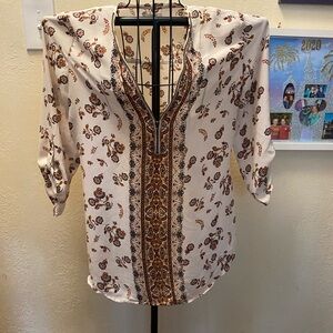 Maurices Cream Zippered Blouse